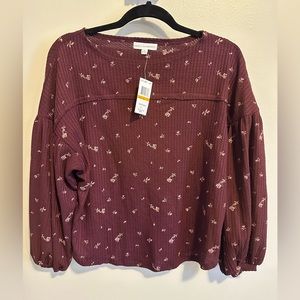 NWT Coco+Jamieson Long Sleeve Floral Top Size S